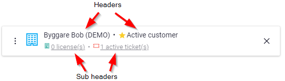 Showing what is header and what is sub header